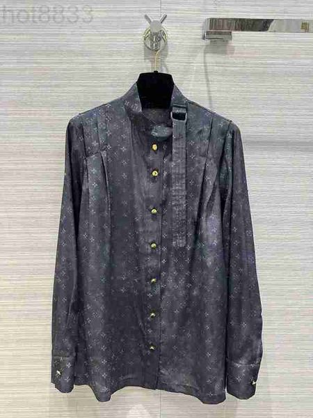 women's blouses & shirts designer milan runway 2023 new spring summer stand collar long sleeve print brand same style exiy, White
women's blouses & shirts designer milan runway 2023 new spring summer stand collar long sleeve print brand same style exiy, White