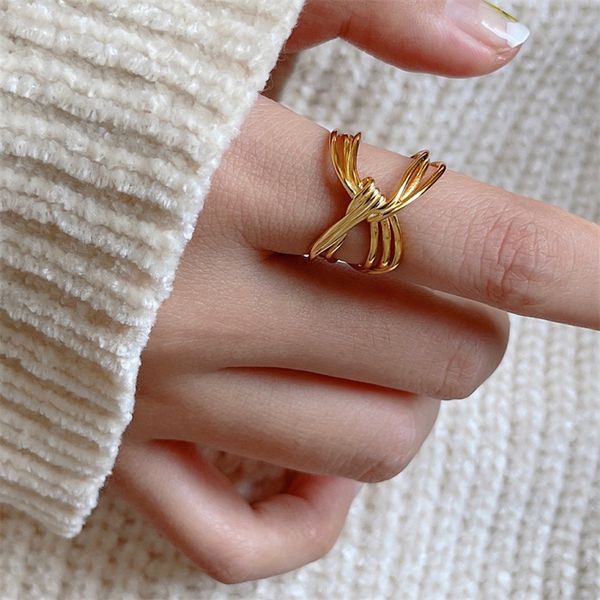 niche crowd fashionable cross line open ring irregular knotted cable ins trend commuting simple accessories, Silver
niche crowd fashionable cross line open ring irregular knotted cable ins trend commuting simple accessories, Silver