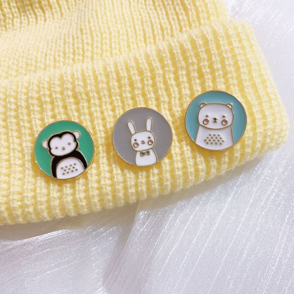 cartoon round shaped brooches 3pcs set rabbit bear monkey animal pattern enamel badges gold plated alloy pin jewelry gift bag accessories, Gray
cartoon round shaped brooches 3pcs set rabbit bear monkey animal pattern enamel badges gold plated alloy pin jewelry gift bag accessories, Gray