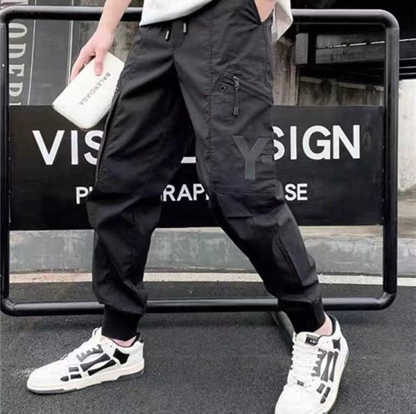 men cargo pants overalls y3 black sports casual slim trousers nylon with pockets
men cargo pants overalls y3 black sports casual slim trousers nylon with pockets