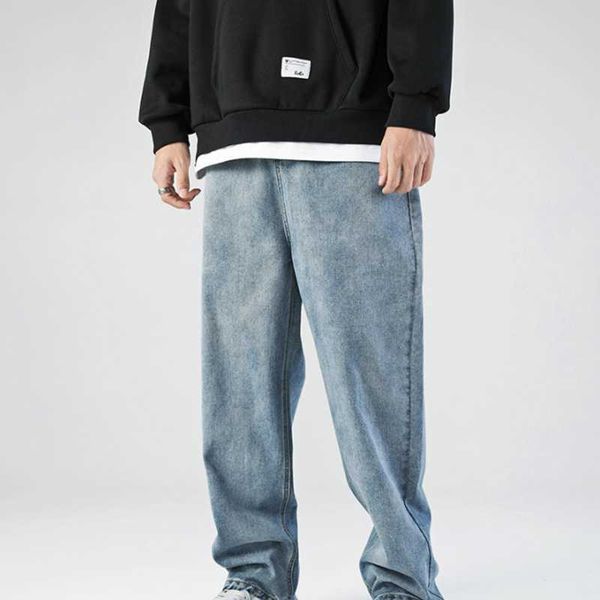 men's jeans 2023 spring and autumn new simple solid color men washed loose straight pants y2303, Blue
men's jeans 2023 spring and autumn new simple solid color men washed loose straight pants y2303, Blue