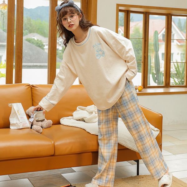 women's sleepwear pajamas women's long-sleeved cotton suits student autumn and winter loose home clothes ladies plaid print sleep, Black;red
women's sleepwear pajamas women's long-sleeved cotton suits student autumn and winter loose home clothes ladies plaid print sleep, Black;red