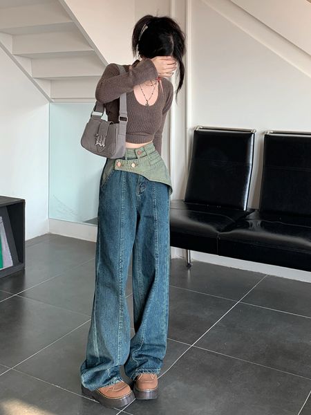women's jeans fashion streetwear patchwork high waisted jeans all-match straight loose wide leg pants y2k punk grunge pantalones de muj, Blue
women's jeans fashion streetwear patchwork high waisted jeans all-match straight loose wide leg pants y2k punk grunge pantalones de muj, Blue