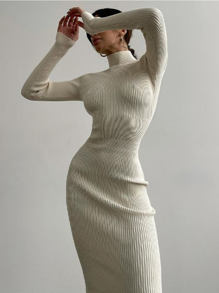 casual dresses fashion highneck bodycon white knitted midi dresse autumn winter solid color high street woolen warm dress 230310, Black;gray
casual dresses fashion highneck bodycon white knitted midi dresse autumn winter solid color high street woolen warm dress 230310, Black;gray