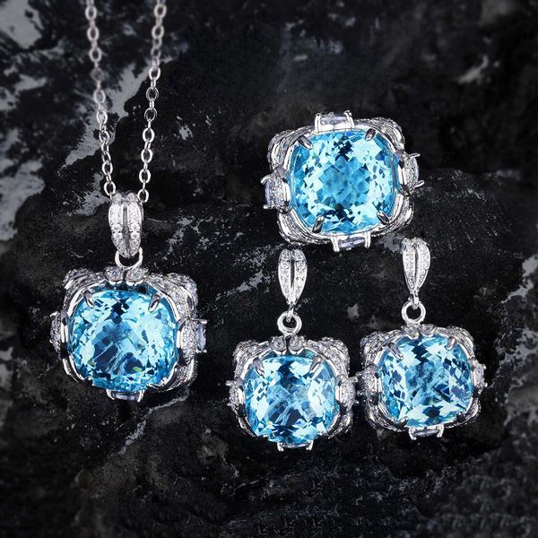 vintage lab aquamarine diamond jewelry set 925 sterling silver engagement wedding rings earrings necklace for women promise gift, Slivery;golden
vintage lab aquamarine diamond jewelry set 925 sterling silver engagement wedding rings earrings necklace for women promise gift, Slivery;golden