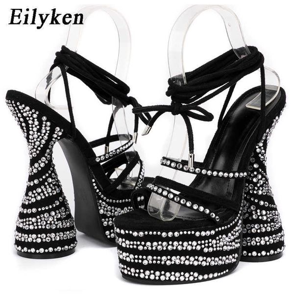 sandal 2023 new crystal chunky heels sandals fashion peep toe ankle cross lace up platform women stripper shoes 230302, Black
sandal 2023 new crystal chunky heels sandals fashion peep toe ankle cross lace up platform women stripper shoes 230302, Black