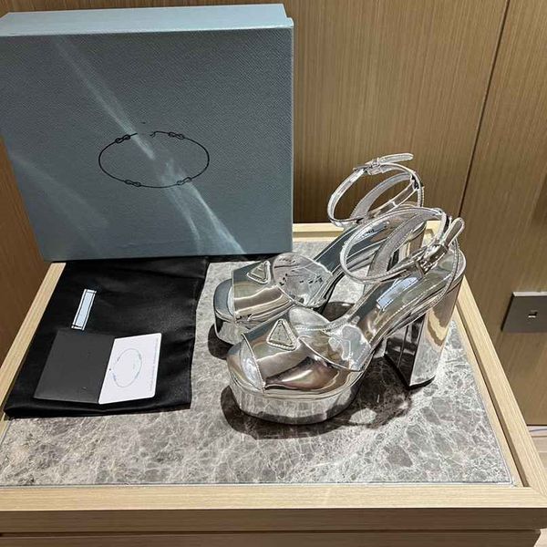 platform heel sandals for womens fashion triangle buckle decoration prad cool shoes designer high heeled ladies rome sandal p11a, Black
platform heel sandals for womens fashion triangle buckle decoration prad cool shoes designer high heeled ladies rome sandal p11a, Black
