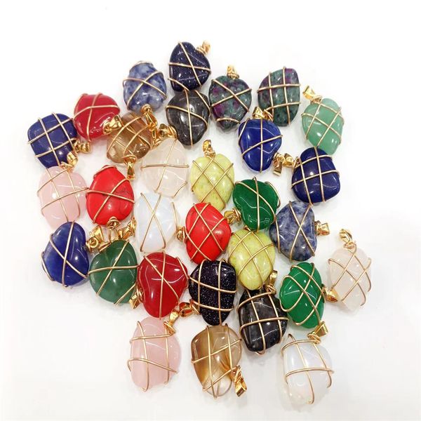 wire wrap heart agate crystal semi-precious stone charms waterdrop agate gold border edge pendant for jewelry making, Bronze;silver
wire wrap heart agate crystal semi-precious stone charms waterdrop agate gold border edge pendant for jewelry making, Bronze;silver