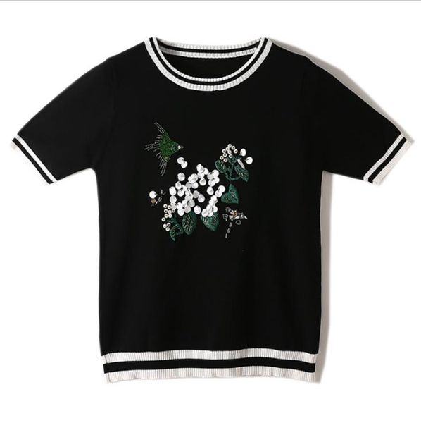 305 2023 brand same style sweater short sleeve women's sweaters crew neck sequins pullover fashion clothes yuecheng, White;black
305 2023 brand same style sweater short sleeve women's sweaters crew neck sequins pullover fashion clothes yuecheng, White;black
