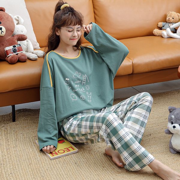 women's sleepwear autumn winter sleepwear women's 100% cotton pajamas set casual cozy pajama plaid trouser suits cartoon bear prin, Black;red
women's sleepwear autumn winter sleepwear women's 100% cotton pajamas set casual cozy pajama plaid trouser suits cartoon bear prin, Black;red