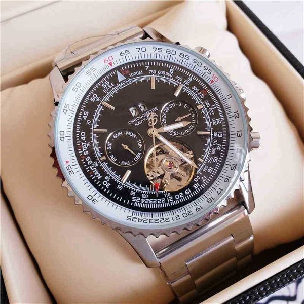 luxury watches for men mechanics wristwatch large flywheel 5-pin mechanical bainian brand steel belt watch breitlins designer watch high qua, Slivery;black
luxury watches for men mechanics wristwatch large flywheel 5-pin mechanical bainian brand steel belt watch breitlins designer watch high qua, Slivery;black