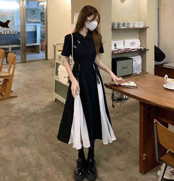 chinese style improved cheongsam dress women's spring and summer 2022 new high-grade design waist closed short sleeve medium long skirt, Black;gray
chinese style improved cheongsam dress women's spring and summer 2022 new high-grade design waist closed short sleeve medium long skirt, Black;gray