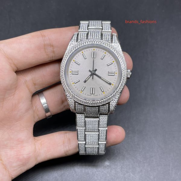 men's wristwatch all-ice diamond men's fashion watch silver diamond stainless steel watch popular watches, Slivery;brown
men's wristwatch all-ice diamond men's fashion watch silver diamond stainless steel watch popular watches, Slivery;brown