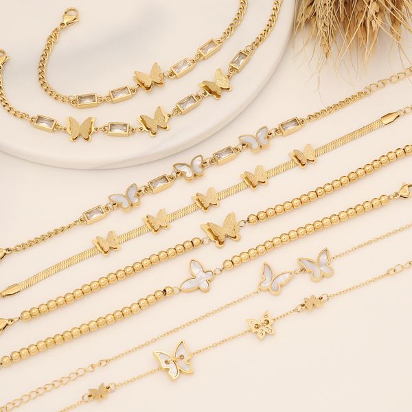personality butterfly zircon bracelet stylish temperament stainless steel bracelet, Golden;silver
personality butterfly zircon bracelet stylish temperament stainless steel bracelet, Golden;silver