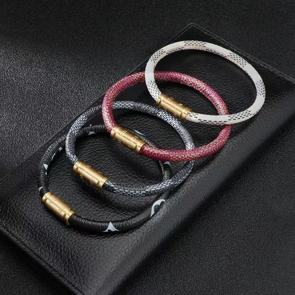 designer titanium steel lettering old color leather rope bracelet stainless steel magnetic buckle couple bracelet, Black
designer titanium steel lettering old color leather rope bracelet stainless steel magnetic buckle couple bracelet, Black