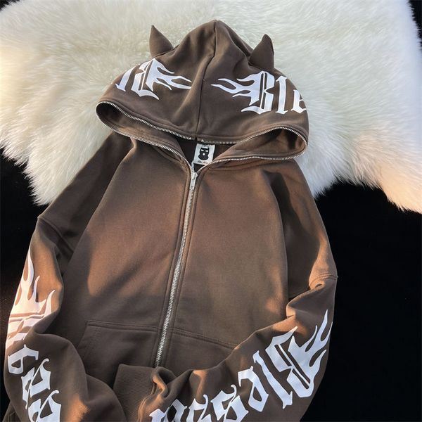 womens hoodies sweatshirts trendy american street demon letter print hoodies women devil corner sweatshirt hip hop casual full zip up hoodie, Black
womens hoodies sweatshirts trendy american street demon letter print hoodies women devil corner sweatshirt hip hop casual full zip up hoodie, Black
