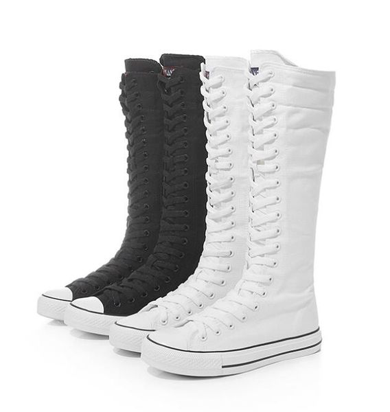 new fashion women's canvas boots lace zipper knee high boots boots flat shoes casual high help punk shoes girls, Black
new fashion women's canvas boots lace zipper knee high boots boots flat shoes casual high help punk shoes girls, Black