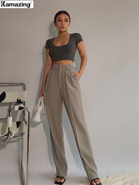 women's pants capris spring office lady elegant casual fashion wide leg women female pants s 230310, Black;white
women's pants capris spring office lady elegant casual fashion wide leg women female pants s 230310, Black;white