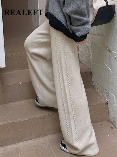 women's pants capris realeft winter thick knitted loose women's wide leg pants elastic waist solid straight long pant casual trous, Black;white
women's pants capris realeft winter thick knitted loose women's wide leg pants elastic waist solid straight long pant casual trous, Black;white