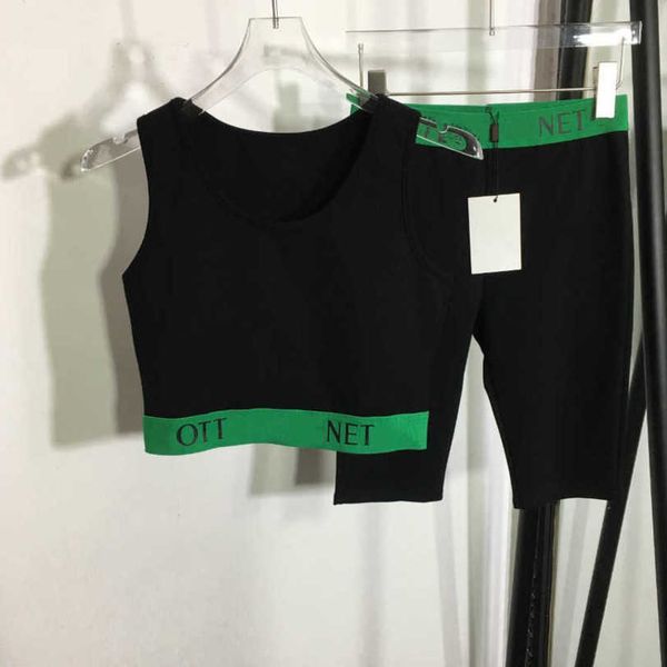 23ss designer brand new yoga sports suit letter webbing closed waist small vest stretch show slimming five points leggings shorts womens clo, Gray
23ss designer brand new yoga sports suit letter webbing closed waist small vest stretch show slimming five points leggings shorts womens clo, Gray