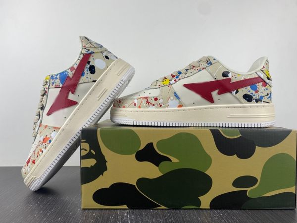 2023 bapestas baped designer casual shoes platform sneakers bapesta sk8 sta low m1 paint splatter ivory for men women trainers jogging, Red;white
2023 bapestas baped designer casual shoes platform sneakers bapesta sk8 sta low m1 paint splatter ivory for men women trainers jogging, Red;white