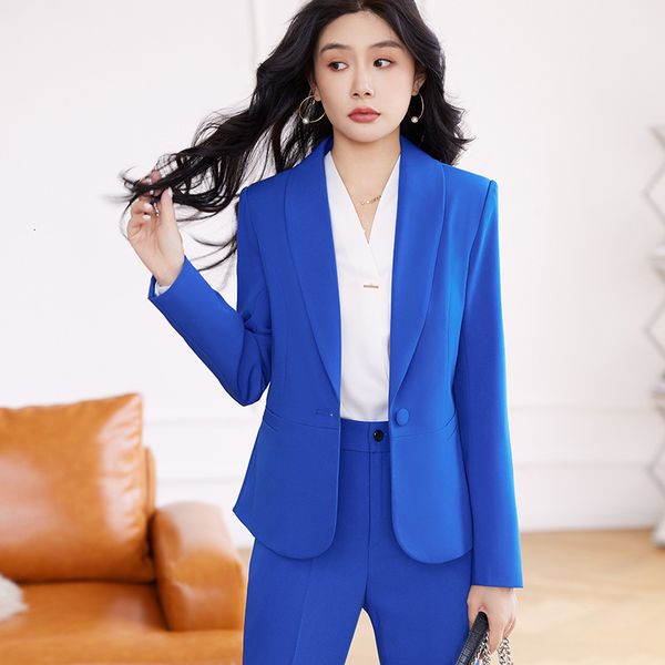 women's suits blazers elegant blue women business suits autumn winter with pants and jackets coat ol style professional pantsuits blaze, White;black
women's suits blazers elegant blue women business suits autumn winter with pants and jackets coat ol style professional pantsuits blaze, White;black