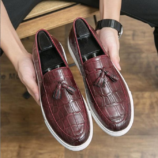 men vulcanize shoes brown black tassel platform slip-on lazy casual pu leather shoes zapatos de hombre d2a40
men vulcanize shoes brown black tassel platform slip-on lazy casual pu leather shoes zapatos de hombre d2a40