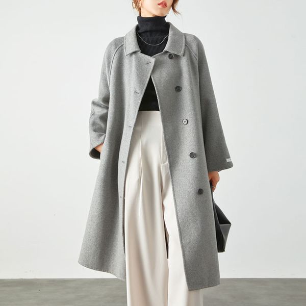 women's jackets doublesided cashmere coat midlength spring fashion korean handstitched wool wholesale 230310, Black;brown
women's jackets doublesided cashmere coat midlength spring fashion korean handstitched wool wholesale 230310, Black;brown