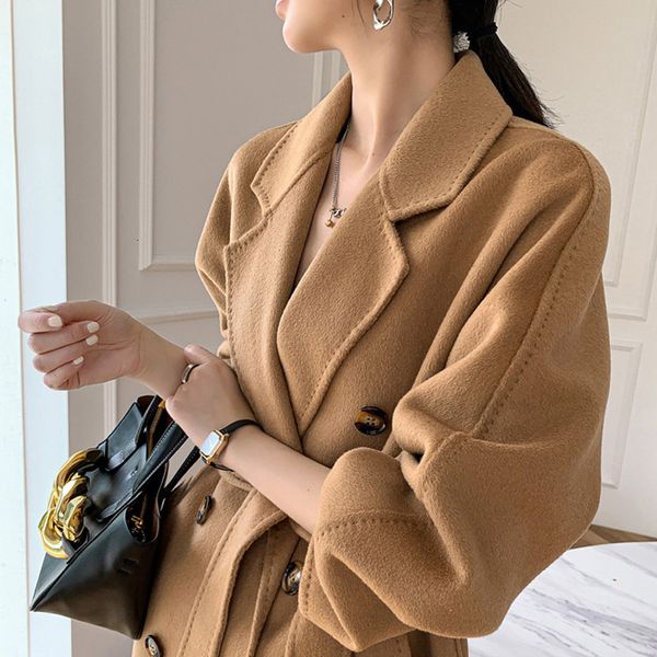 women's jackets doublesided cashmere coat women's midlength looks thin doublebreasted wool 230310, Black;brown
women's jackets doublesided cashmere coat women's midlength looks thin doublebreasted wool 230310, Black;brown