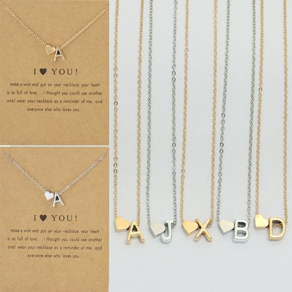 bulk price love 26 letters pendant necklaces women's peach hear gold silver clavicle chain necklace with gif card
bulk price love 26 letters pendant necklaces women's peach hear gold silver clavicle chain necklace with gif card