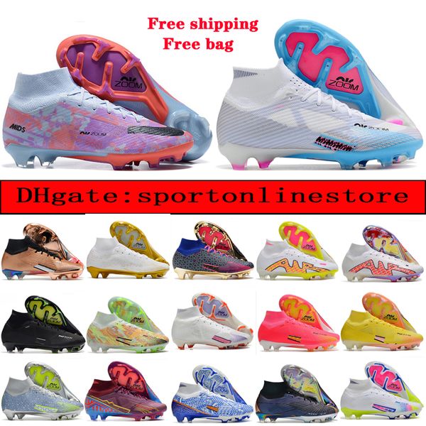 send with bag soccer boots zoom mercurial superfly 9 vapor xv elite fg acc mens high ankle ronaldo mbappe football shoes trainers knit socce, Black
send with bag soccer boots zoom mercurial superfly 9 vapor xv elite fg acc mens high ankle ronaldo mbappe football shoes trainers knit socce, Black