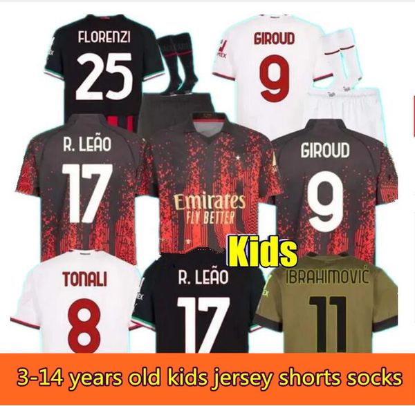 kids kit ac milans 2023 4th ibrahimovic giroud soccer jerseys 22 23 theo brahim tonali r.leao kessie saelemaekers football uniform, Black
kids kit ac milans 2023 4th ibrahimovic giroud soccer jerseys 22 23 theo brahim tonali r.leao kessie saelemaekers football uniform, Black