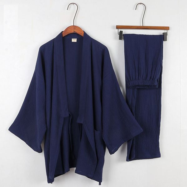 men's sleepwear cotton japanese kimono pajamas men long-sleeve trousers casual home service two-piece suit comfortable plus size 230311, Black;brown
men's sleepwear cotton japanese kimono pajamas men long-sleeve trousers casual home service two-piece suit comfortable plus size 230311, Black;brown