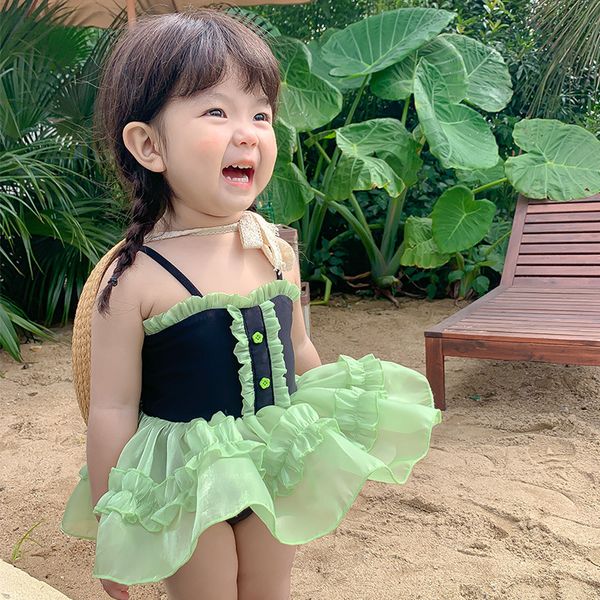 2023 baby girls one-piece swimsuit sweet cute korean girl falbala halter princess swimming dress style swimming suit s2167, Black
2023 baby girls one-piece swimsuit sweet cute korean girl falbala halter princess swimming dress style swimming suit s2167, Black