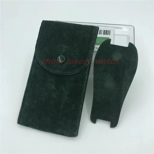 Image of 2023 NEW Watches box of boxes Cases Men and Women use Luxury Soft Green Velvet Storage Travel Pouch 116610 116660 126710 Watch Case Bag Pouch