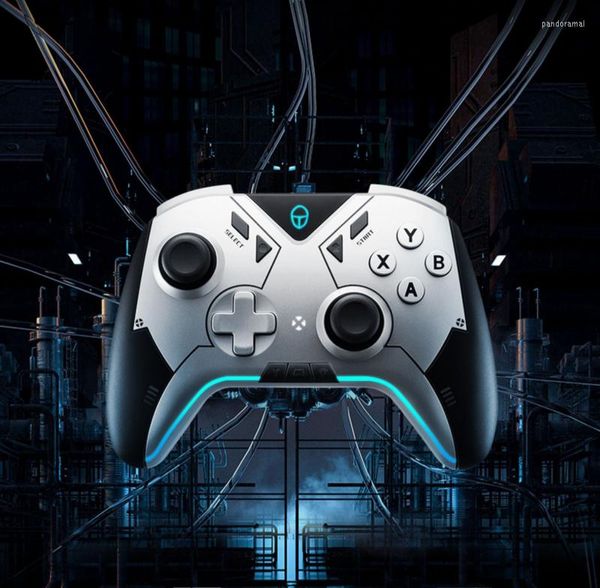 Image of Game Controllers THUNDEROBOT G60 Silver Armor Bluetooth Gamepad 2.4G Wireless 3 Mode Vibration Handle Controller With RGB Atmosphere Light