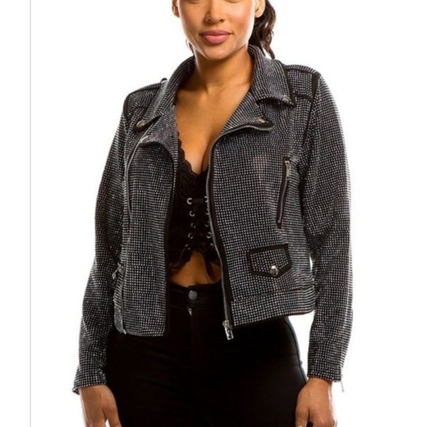 women's jackets luxury glitter rhinetone bling crystal reflective diamond punk jacket plus size dance coat stage party birthday party b, Black;brown
women's jackets luxury glitter rhinetone bling crystal reflective diamond punk jacket plus size dance coat stage party birthday party b, Black;brown