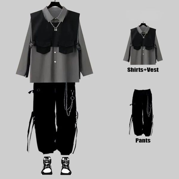 men's tracksuits houzhou techwear sets black cargo pants shirt kit long sleeve shirts korean streetwear hip hop harajuku spring 230311, Gray
men's tracksuits houzhou techwear sets black cargo pants shirt kit long sleeve shirts korean streetwear hip hop harajuku spring 230311, Gray