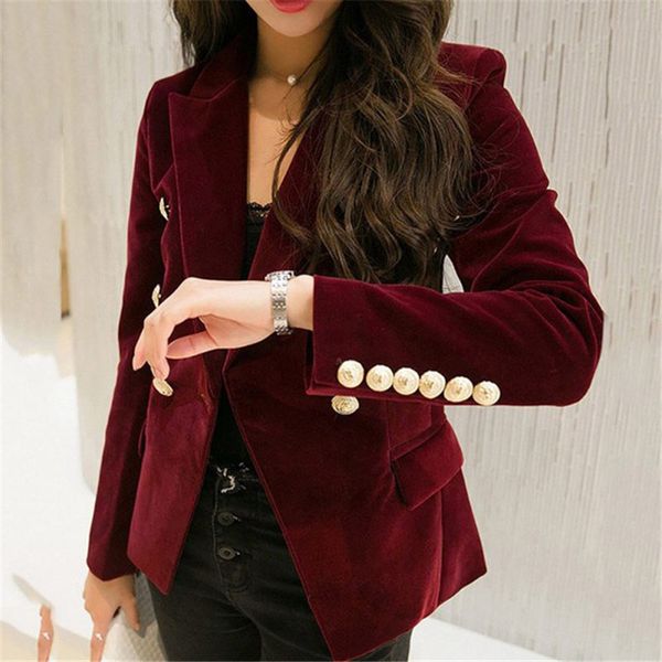 women's suits blazers autumn velvet suit jacket fashion buckle slim ol chic long sleeve blazers feminino casual coat office ladies oute, White;black
women's suits blazers autumn velvet suit jacket fashion buckle slim ol chic long sleeve blazers feminino casual coat office ladies oute, White;black
