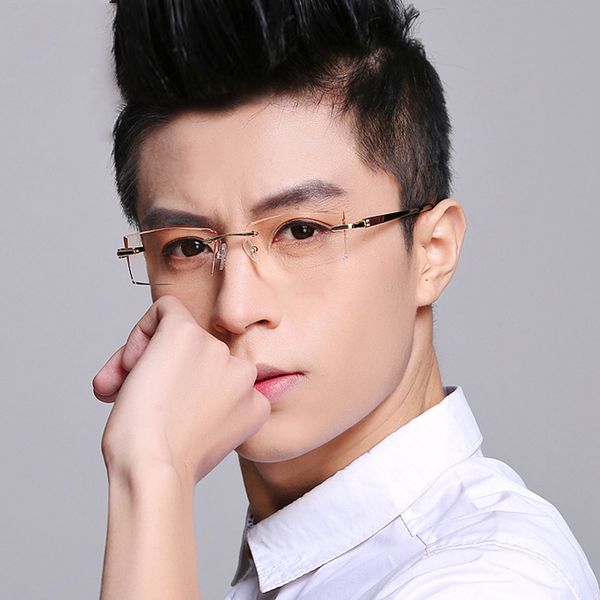 diamond rimless men's gradual color glasses prescription mirror temperament stable high-end glasses fashion personality successful men, Silver
diamond rimless men's gradual color glasses prescription mirror temperament stable high-end glasses fashion personality successful men, Silver