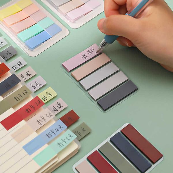 

100 sheets morandi color sticky notes memo pad self adhesive bookmark sticker school office stationery supplies