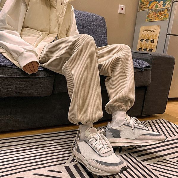 men s pants man casual tie leg straight corduroy solid color oversize trousers warm korean streetwear for daily wear 230311, Black
men s pants man casual tie leg straight corduroy solid color oversize trousers warm korean streetwear for daily wear 230311, Black