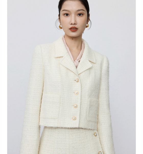 women's jacket's 2023 spring advanced metal botton elegant knitted classic lady casual women coat 230310, Black;brown
women's jacket's 2023 spring advanced metal botton elegant knitted classic lady casual women coat 230310, Black;brown