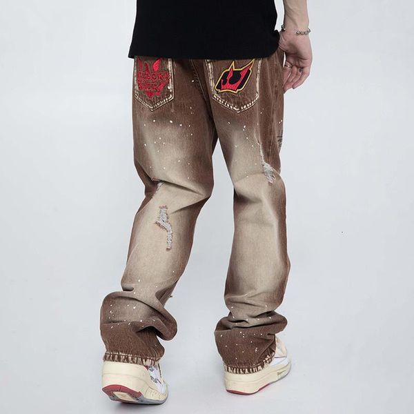 mens pants ink splashed hole jeans high street straight retro fashion hip hop brand american couple wide leg pants 230310, Black
mens pants ink splashed hole jeans high street straight retro fashion hip hop brand american couple wide leg pants 230310, Black