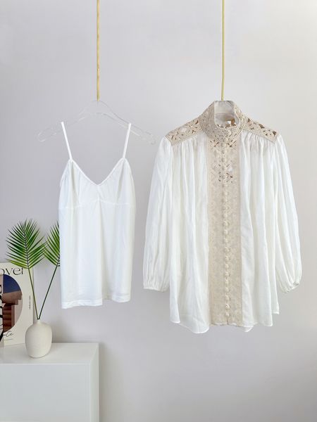 women's blouses & shirts 2023 australian fashion spring and summer new holiday series lace over-shoulder small high-neck women's s, White
women's blouses & shirts 2023 australian fashion spring and summer new holiday series lace over-shoulder small high-neck women's s, White