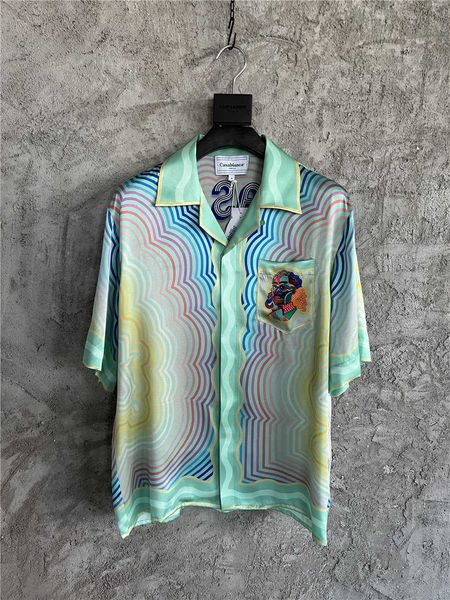 23ss new casablanca designer fashion classic men and women shirt leisure hawaiian beach short sleeve gradient stripe ghost face silk printed, White;black
23ss new casablanca designer fashion classic men and women shirt leisure hawaiian beach short sleeve gradient stripe ghost face silk printed, White;black