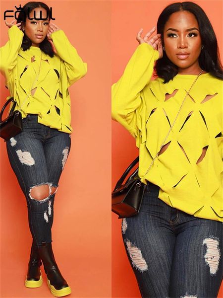 women's tshirt fqlwl fall street outfits hollow out clothing for women o neck long sleeve yellow solid loose tee shirts female 230310, White
women's tshirt fqlwl fall street outfits hollow out clothing for women o neck long sleeve yellow solid loose tee shirts female 230310, White