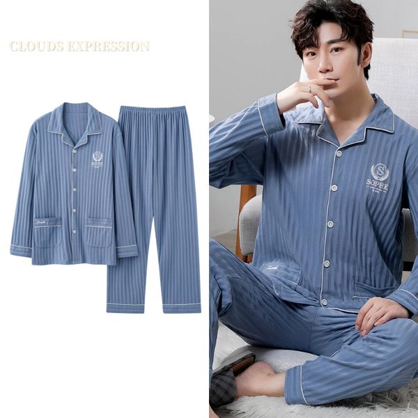 men's sleepwear l-5xl autumn luxury men pyjamas knited cotton pajamas set long sets sleepwear pyjamas night suits pijamas plus size hom, Black;brown
men's sleepwear l-5xl autumn luxury men pyjamas knited cotton pajamas set long sets sleepwear pyjamas night suits pijamas plus size hom, Black;brown