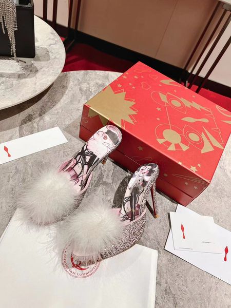 2023 luxury designer women's high heel sandals fashion 10cm leather shoes feather decoration, Black
2023 luxury designer women's high heel sandals fashion 10cm leather shoes feather decoration, Black