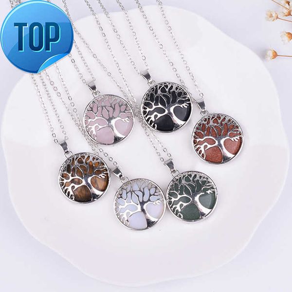 natural stone necklace hollow tree of life pink tiger's eye healing rose quartz crystal charms necklaces jewelry women, Silver
natural stone necklace hollow tree of life pink tiger's eye healing rose quartz crystal charms necklaces jewelry women, Silver